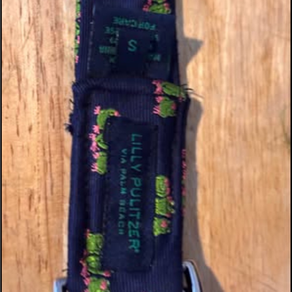 Lilly Pulitzer Navy Belt with Green and Pink Details